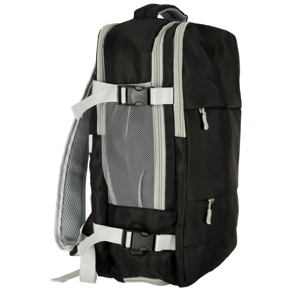 Kelioninė kuprinė lėktuvui vandeniui atspari USB kabelis 45x16x28cm juoda