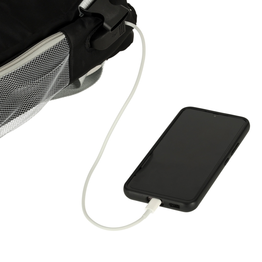 Kelioninė kuprinė lėktuvui vandeniui atspari USB kabelis 45x16x28cm juoda