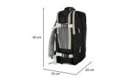 Kelioninė kuprinė lėktuvui vandeniui atsparus USB kabelis 45x16x28cm juoda
