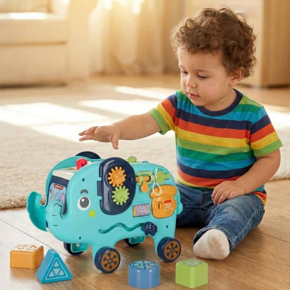 Edukacinis rūšiuoklis Dramblys 26cm-Žaislai, Kūdikiams, Žaislai mažyliams (iki 4 m.