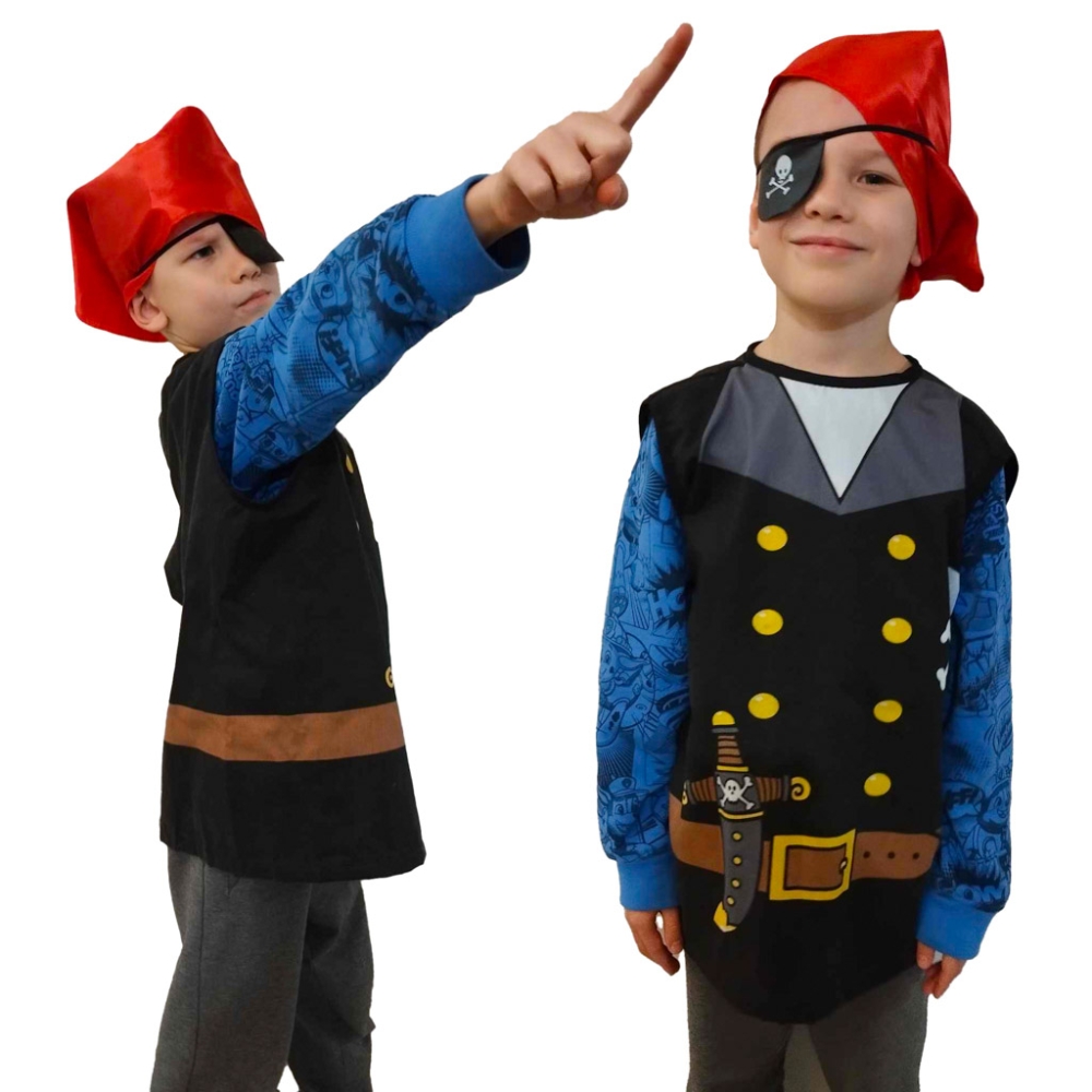 Piratų jūreivio karnavalinis kostiumas 3-8 metų amžiaus-Drabužiai ir aksesuarai, Karnavalinė apranga-e-vaikas