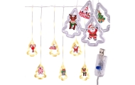 LED Kalėdų eglutės paveikslėlio uždangos lemputės 3 m 10 USB lempučių