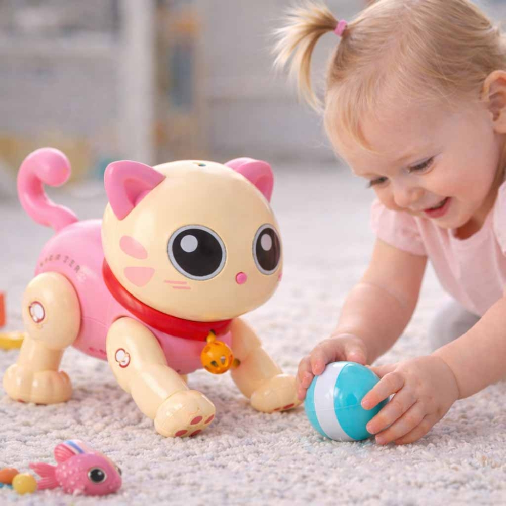 Nuotolinio valdymo interaktyvi katė RC robotas šokinėja ir dainuoja-Žaislai, Robotai-e-vaikas