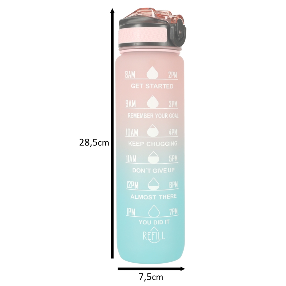 Vandens butelis bidonas 1l rožinės ir mėlynos spalvos-Maitinimui, Indai, įrankiai, gertuvės, Puodeliai, gertuvės-e-vaikas