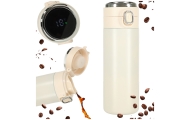 Termo puodelis su kandikliu LED termosas 420ml smėlio spalvos