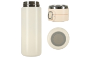 Termo puodelis su kandikliu LED termosas 420ml smėlio spalvos