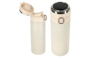 Termo puodelis su kandikliu LED termosas 420ml smėlio spalvos
