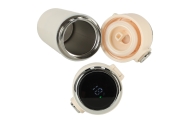 Termo puodelis su kandikliu LED termosas 420ml smėlio spalvos