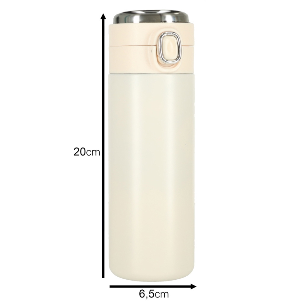 Termo puodelis LED termosas 420ml smėlio spalvos-Maitinimui, Indai, įrankiai, gertuvės, Termo indai-e-vaikas