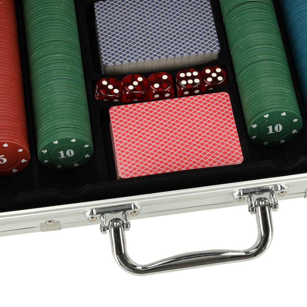 Pokerio rinkinys dėkle 500 žetonų 2 kortų pakuotės-Žaislai, Stalo žaidimai, Įvairūs stalo žaidimai-e-vaikas