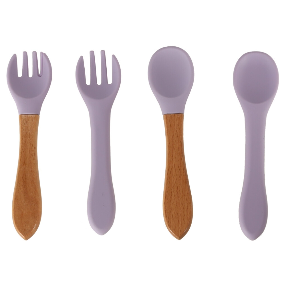 Silikoninių indų rinkinys Krabas 9 el., violetiniai