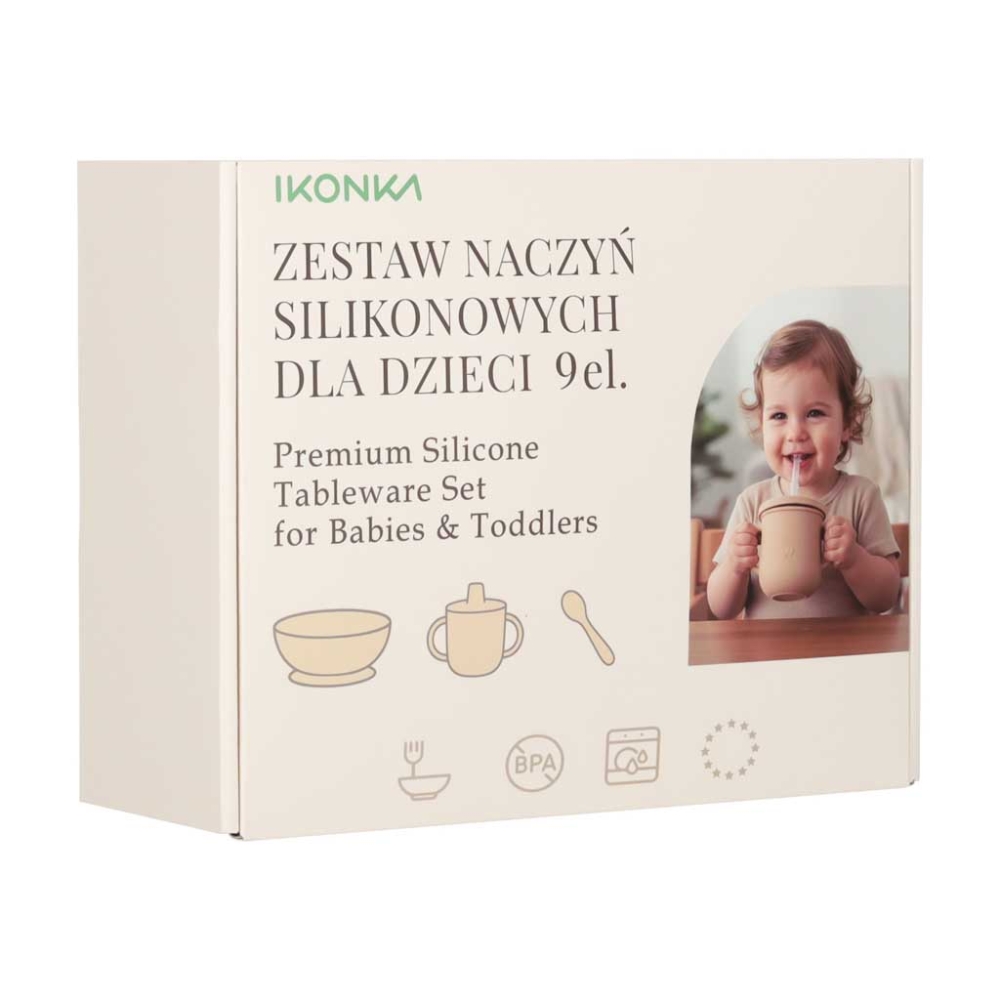 Silikoninių indų rinkinys Krabas 9 el., violetiniai