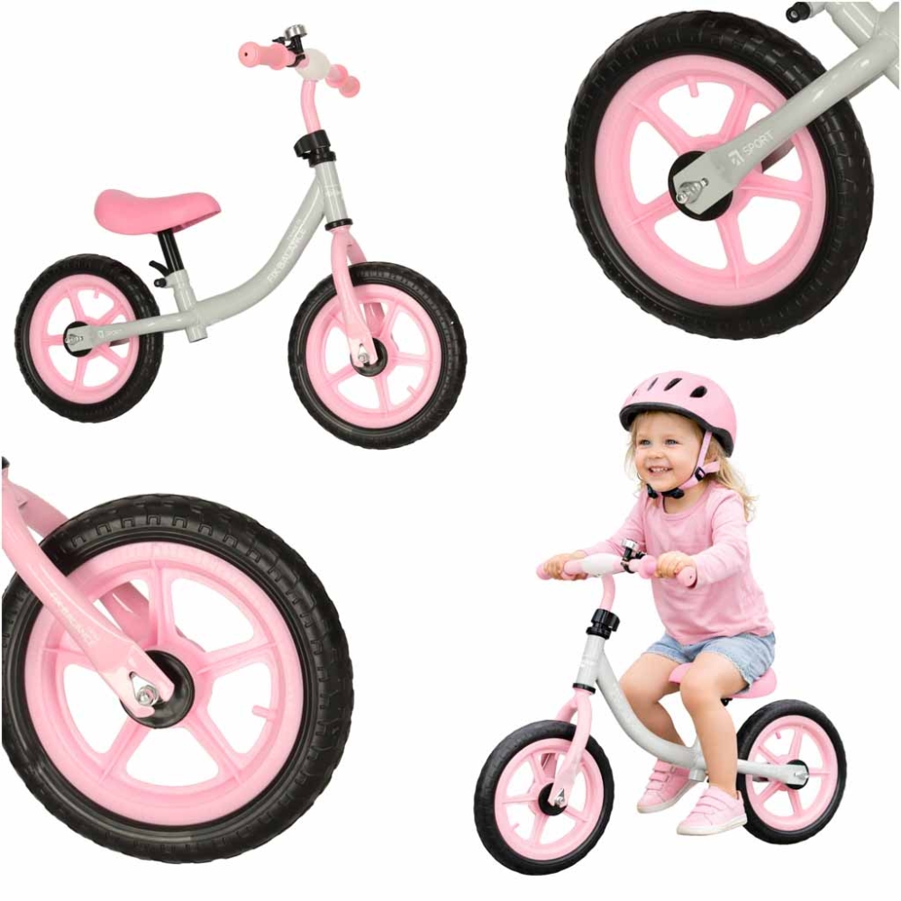 Balansinis dviratis Trike Fix Balance baltos ir rožinės spalvos-Judėjimui, Balansiniai dviratukai-e-vaikas