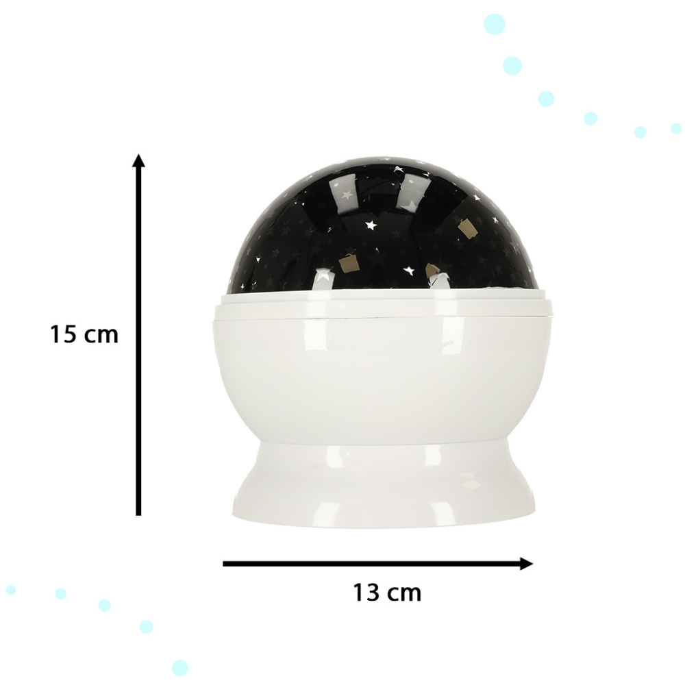 Žvaigždžių projektoriaus naktinė lempa 2in1 USB balta-Miegui, Migdukai ir karuselės, Miego žaislai-e-vaikas