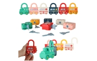 Mokomasis sensorinis žaidimas automobilių blokai, pakabinamos spynos Montessori-Žaislai, Kūdikiams, Žaislai mažyliams (iki 4 m.