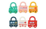 Mokomasis sensorinis žaidimas automobilių blokai, pakabinamos spynos Montessori-Žaislai, Kūdikiams, Žaislai mažyliams (iki 4 m.