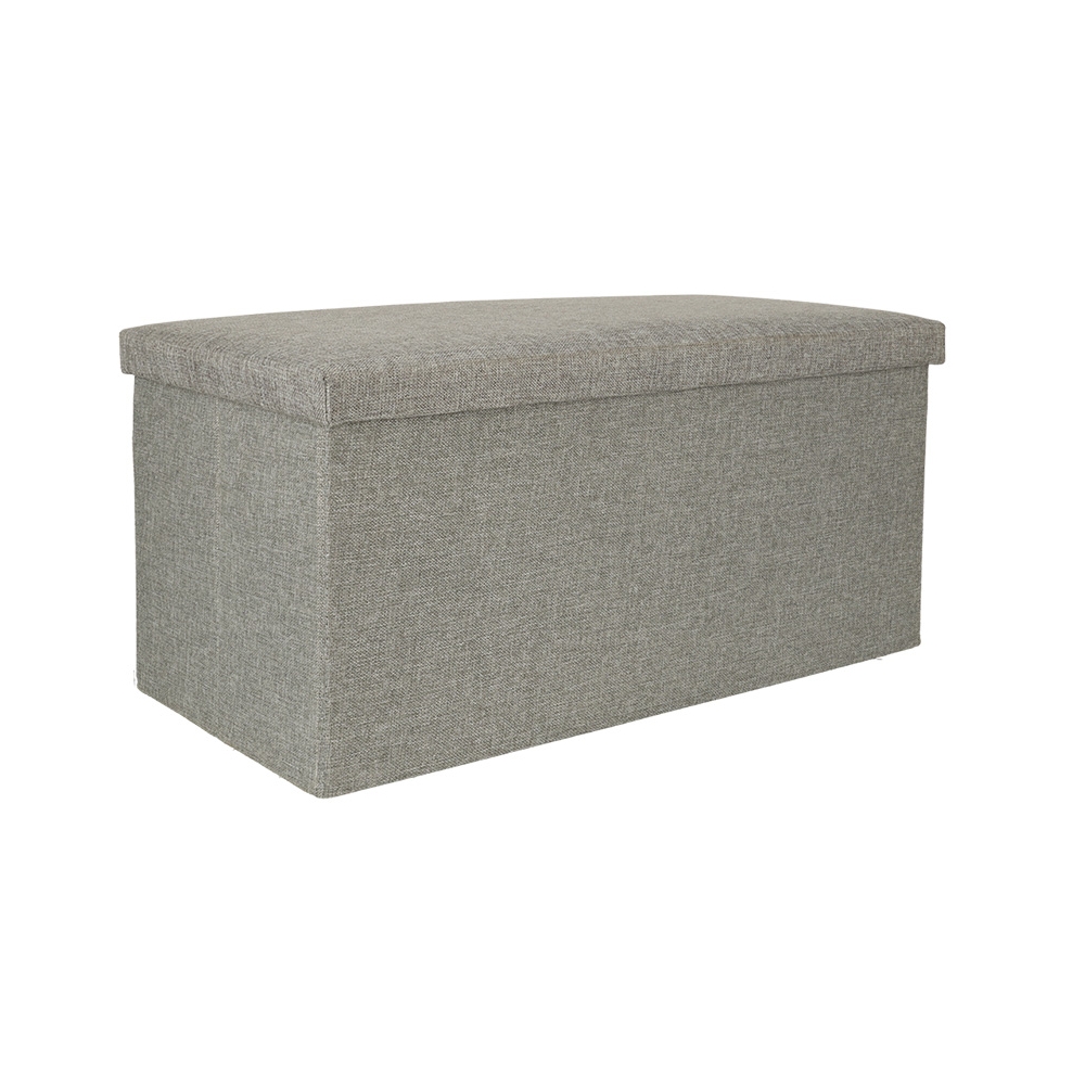 Sulankstomas pufas su daiktadėže pilkas didelis 76x38x38cm-Namai, laisvalaikis, turizmas, Namų apyvokos prekės-e-vaikas
