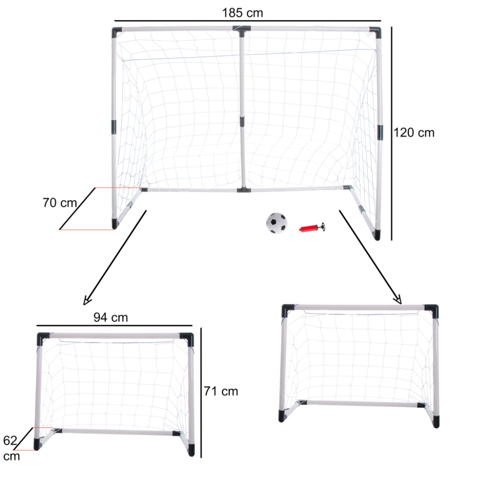 Futbolo vartai vaikams 2in1 185x120x70cm-Žaislai, Lauko žaislai, Lauko žaidimai ir sporto prekės, Krepšinis, futbolas-e-vaikas