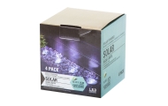 Saulės žemės sodo žibintai 8LED 4 vnt, šiltos baltos spalvos