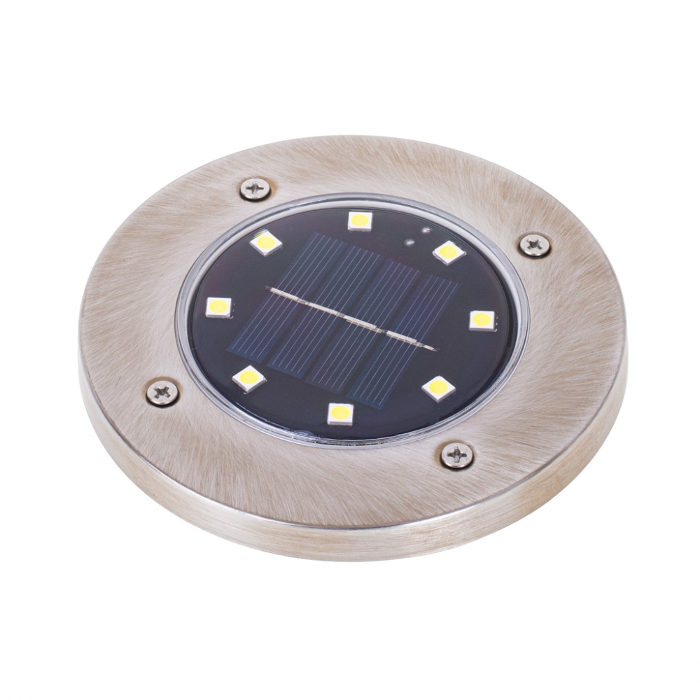 Saulės žemės sodo žibintai 8LED 4 vnt, šiltos baltos spalvos