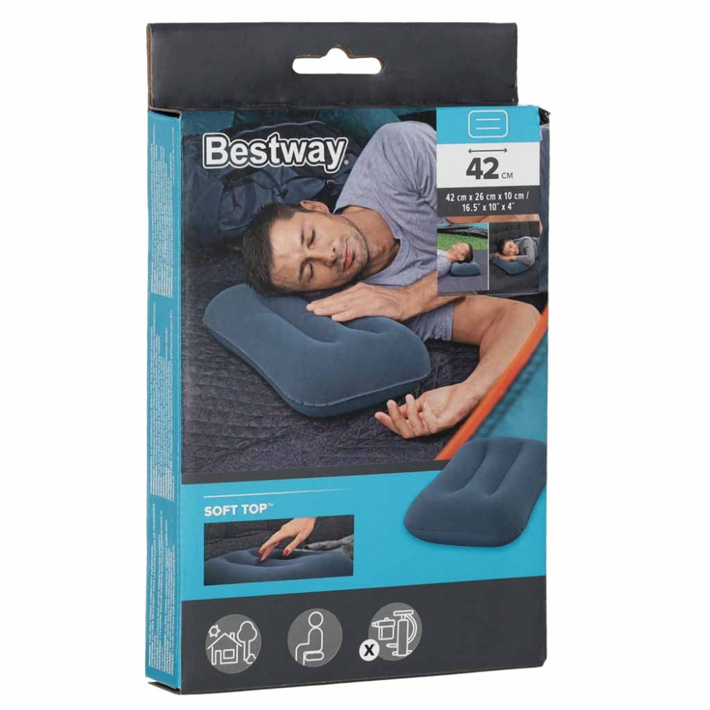 Kelioninė pripučiama veliūrinė pagalvėlė BESTWAY 67121 tamsiai mėlyna-Namai, laisvalaikis, turizmas, Turizmas-e-vaikas