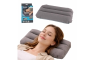 BESTWAY 67121 Kelioninė pripučiama veliūrinė pagalvėlė pilka
