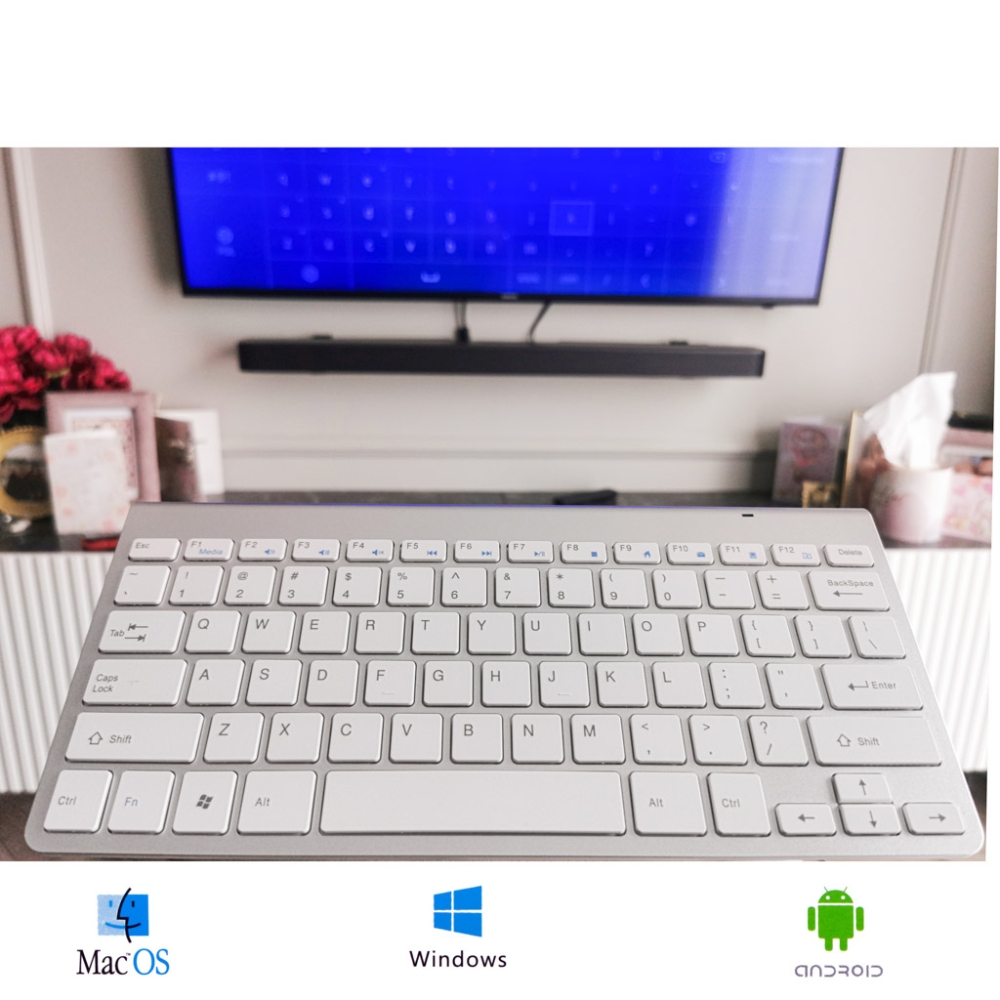 Belaidė klaviatūra sidabrinė Smart TV-Namai, laisvalaikis, turizmas, Namų apyvokos prekės-e-vaikas