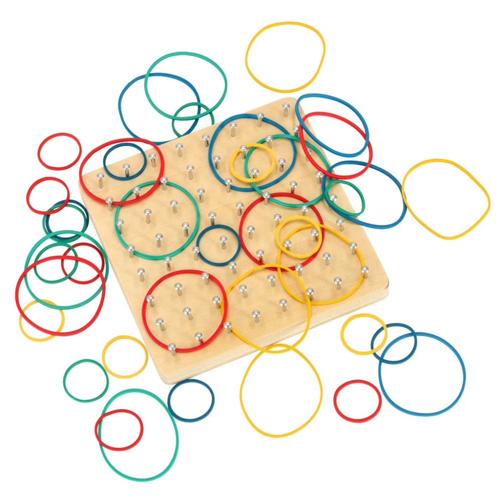 Medinė dėlionė - Formų kūrimas su gumytėmis Geoboard Geoplan-Žaislai, Lavinamieji žaislai, Dėlionės, 3D - tūrinės dėlionės, Moko