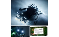 LED žibintai šviesos grandinė 10m 100LED šaltai balta