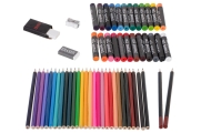 Plastikinis paveikslų rinkinys lagamine 145el mėlyna