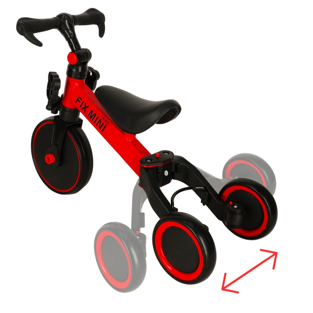 Balansinis dviratukas / triratukas Trike Fix Mini 3in1 su pedalais raudonas-Judėjimui, Balansiniai dviratukai, Triratukai vaikam