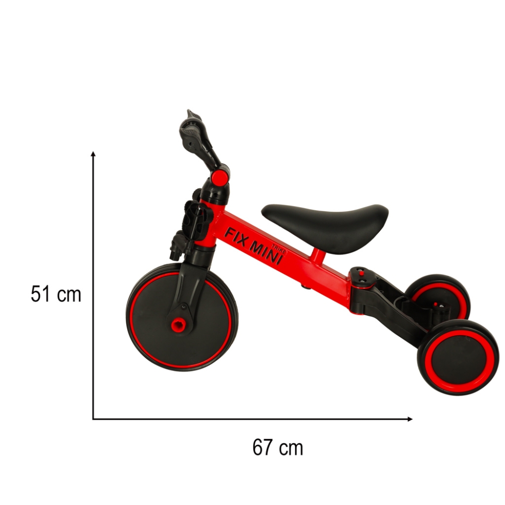 Balansinis dviratukas / triratukas Trike Fix Mini 3in1 su pedalais raudonas-Judėjimui, Balansiniai dviratukai, Triratukai vaikam