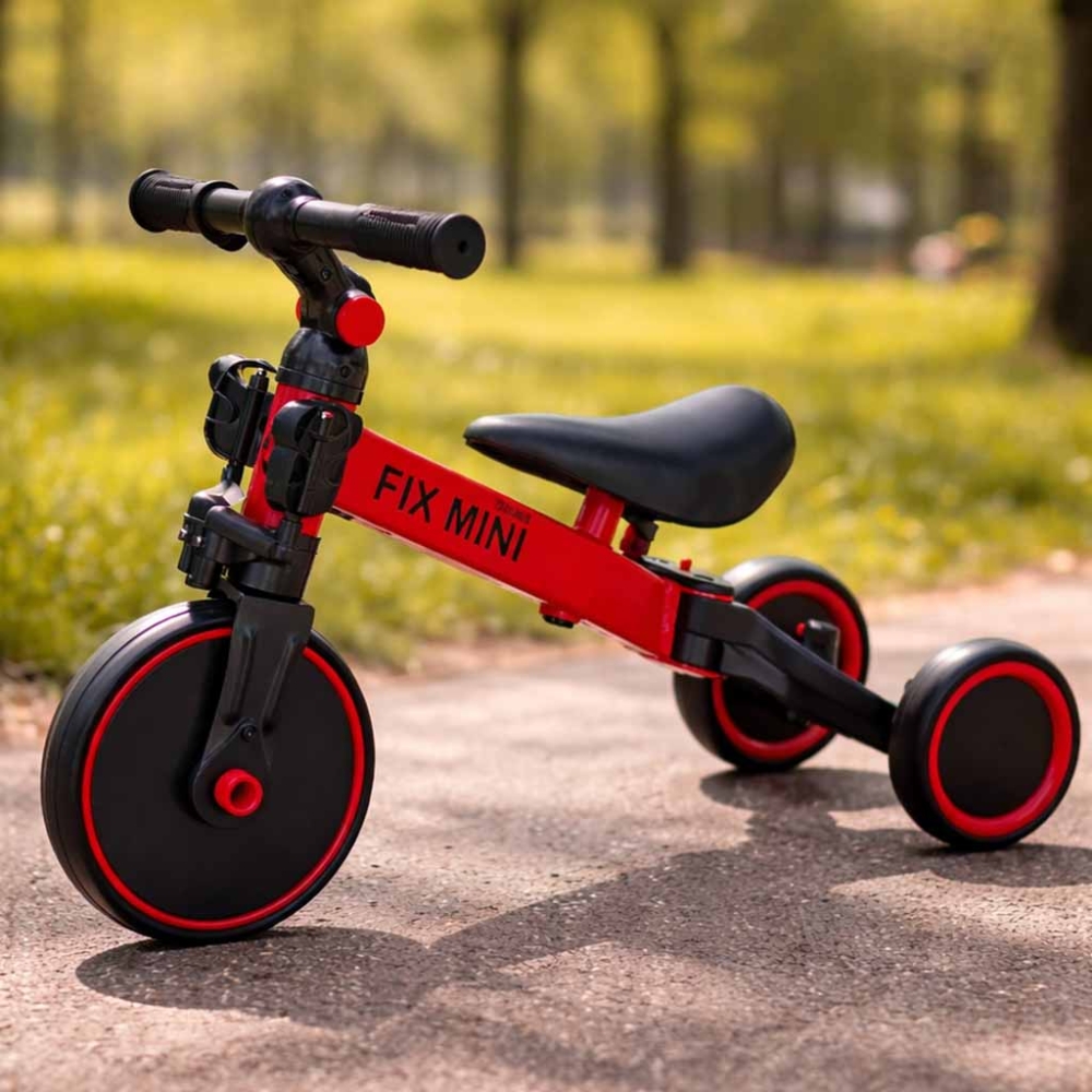 Balansinis dviratukas / triratukas Trike Fix Mini 3in1 su pedalais raudonas-Judėjimui, Balansiniai dviratukai, Triratukai vaikam