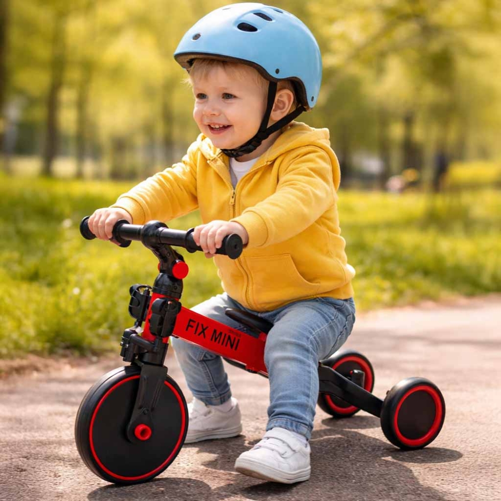 Balansinis dviratukas / triratukas Trike Fix Mini 3in1 su pedalais raudonas-Judėjimui, Balansiniai dviratukai, Triratukai vaikam