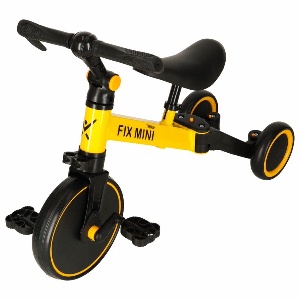 Balansinis dviratukas / triratukas Trike Fix Mini 3in1 su pedalais geltonas-Judėjimui, Balansiniai dviratukai, Triratukai vaikam