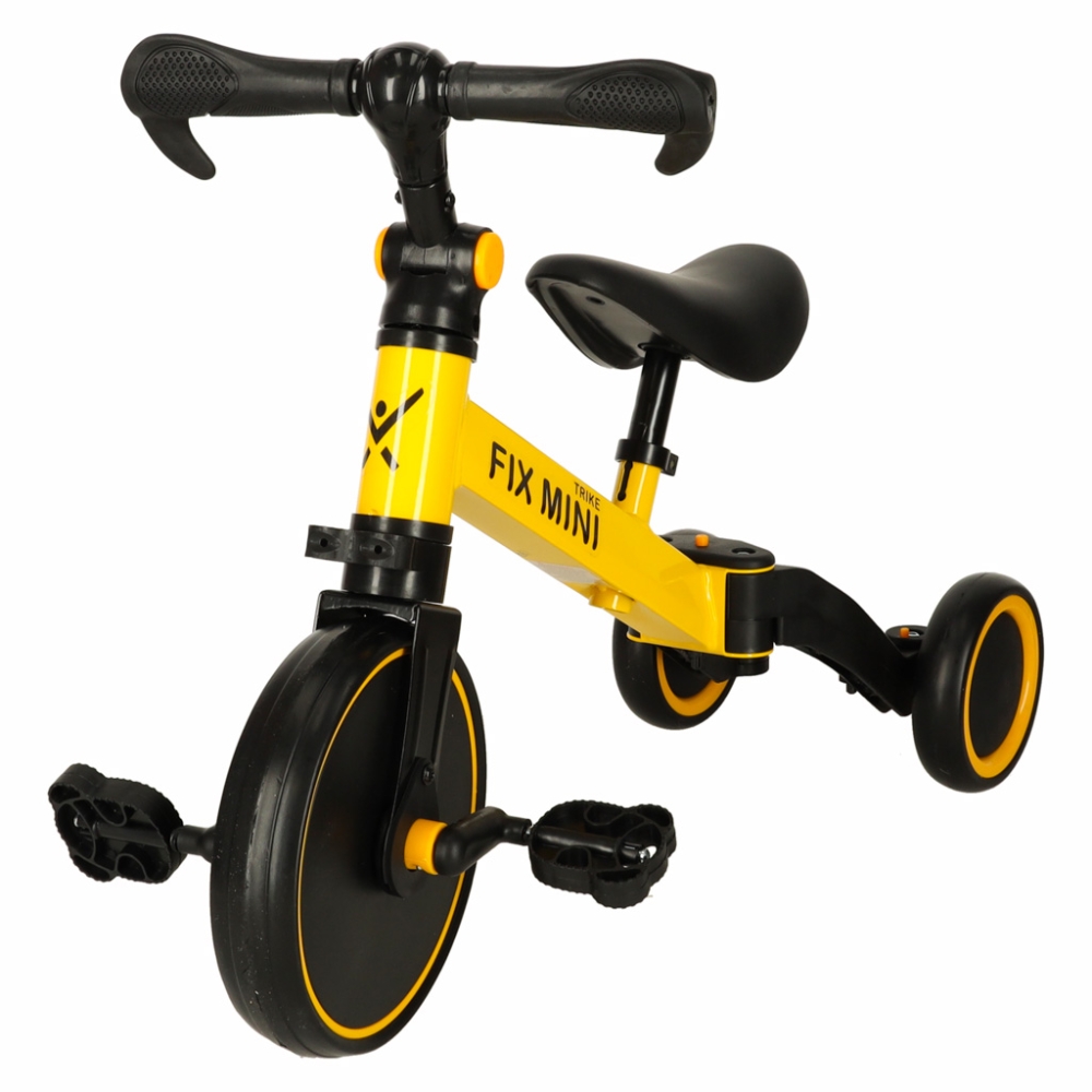 Balansinis dviratukas / triratukas Trike Fix Mini 3in1 su pedalais geltonas-Judėjimui, Balansiniai dviratukai, Triratukai vaikam