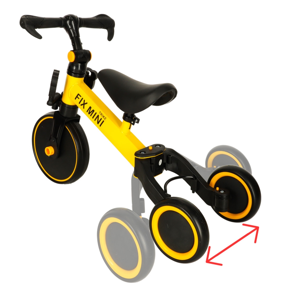 Balansinis dviratukas / triratukas Trike Fix Mini 3in1 su pedalais geltonas-Judėjimui, Balansiniai dviratukai, Triratukai vaikam