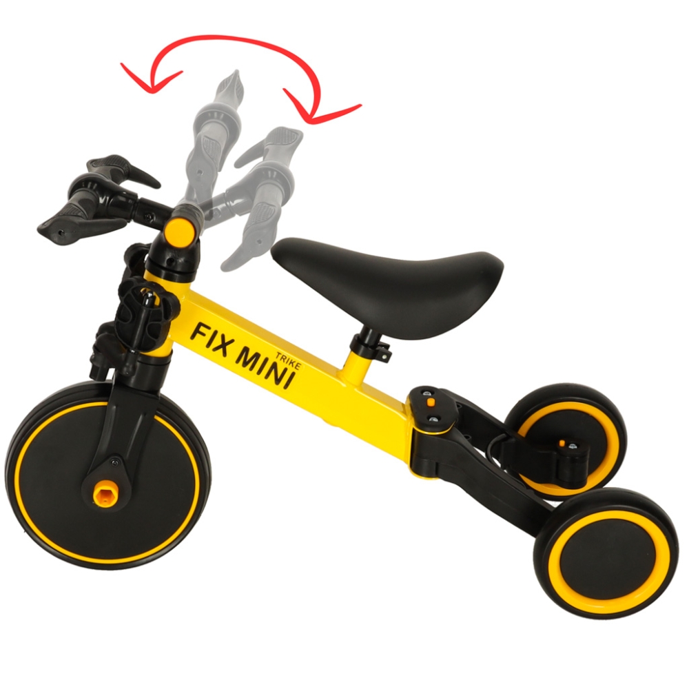 Balansinis dviratukas / triratukas Trike Fix Mini 3in1 su pedalais geltonas-Judėjimui, Balansiniai dviratukai, Triratukai vaikam