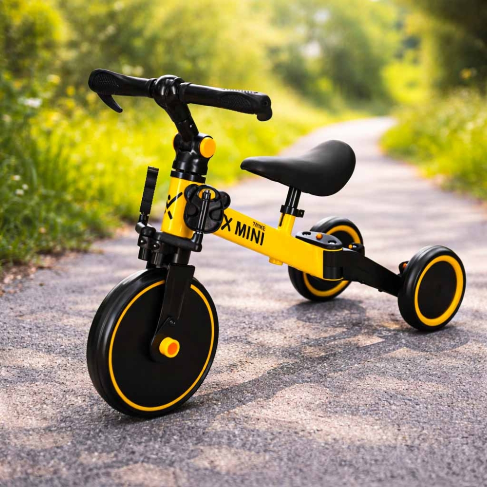 Balansinis dviratukas / triratukas Trike Fix Mini 3in1 su pedalais geltonas-Judėjimui, Balansiniai dviratukai, Triratukai vaikam