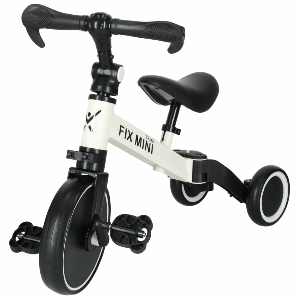 Balansinis triratukas Trike Fix Mini 3in1 su pedalais, baltas-Judėjimui, Balansiniai dviratukai, Triratukai vaikams-e-vaikas