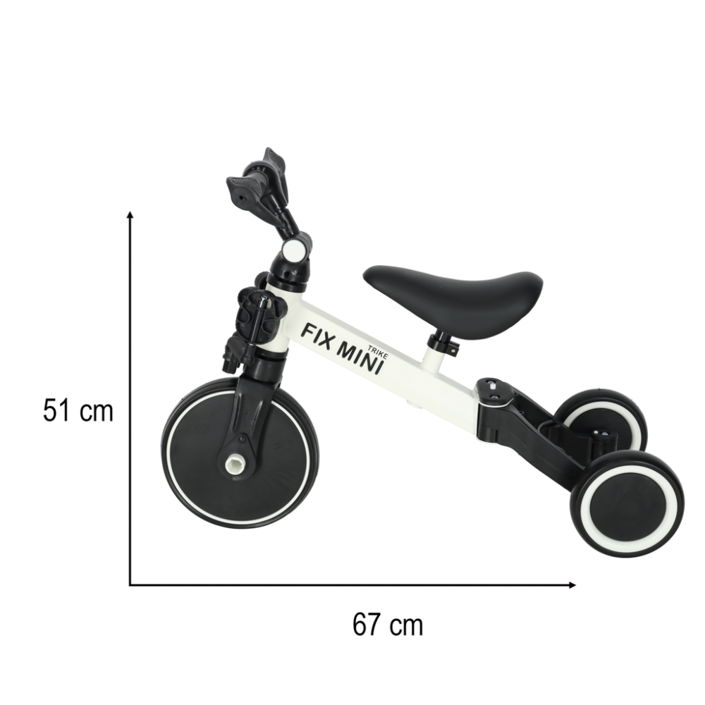 Balansinis triratukas Trike Fix Mini 3in1 su pedalais, baltas-Judėjimui, Balansiniai dviratukai, Triratukai vaikams-e-vaikas