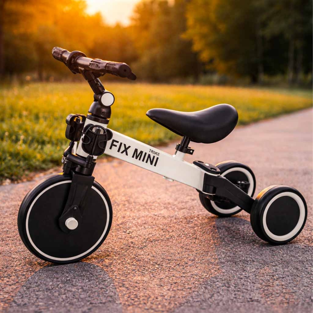 Balansinis triratukas Trike Fix Mini 3in1 su pedalais, baltas-Judėjimui, Balansiniai dviratukai, Triratukai vaikams-e-vaikas