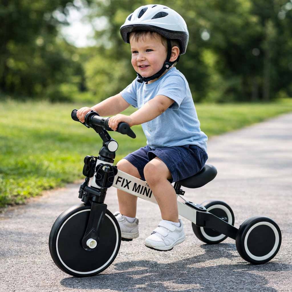 Balansinis triratukas Trike Fix Mini 3in1 su pedalais, baltas-Judėjimui, Balansiniai dviratukai, Triratukai vaikams-e-vaikas