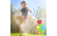 Vandens purkštuvų fontanas vaikams gėlių