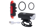 LED dviračių žibintų galinis-priekinis komplektas USB