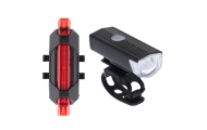 LED dviračių žibintų galinis-priekinis komplektas USB