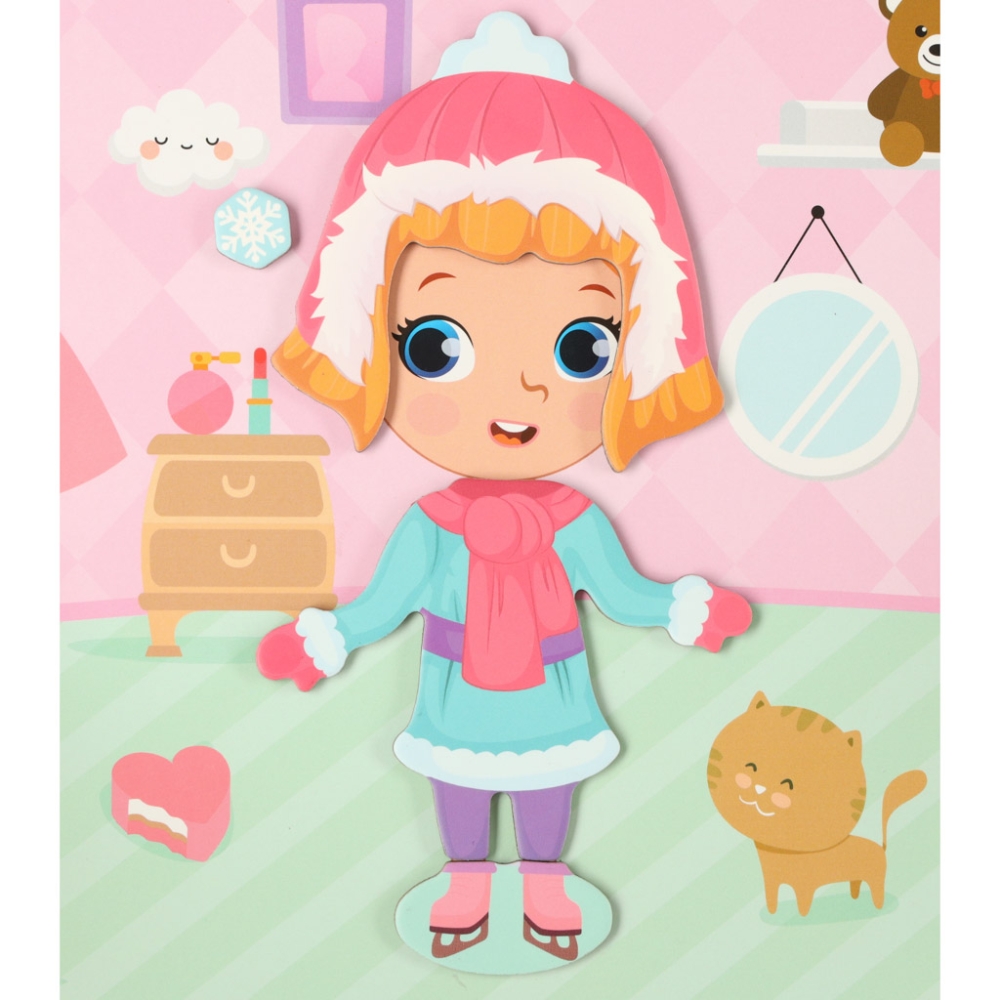 Magnetinė dėlionė Dress up lėlė 51 el.-Žaislai, Dėlionės, Magnetinės dėlionės-e-vaikas