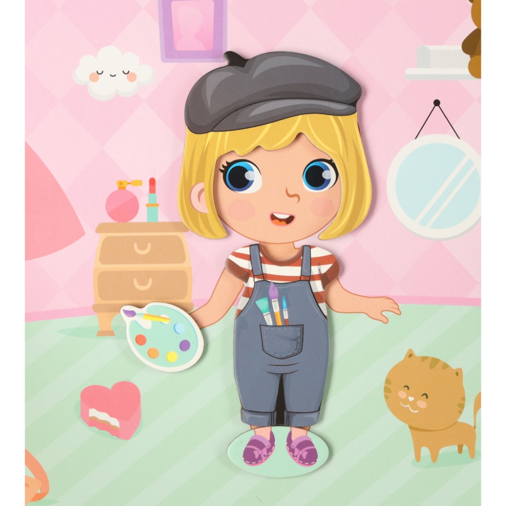 Magnetinė dėlionė Dress up lėlė 51 el.-Žaislai, Dėlionės, Magnetinės dėlionės-e-vaikas
