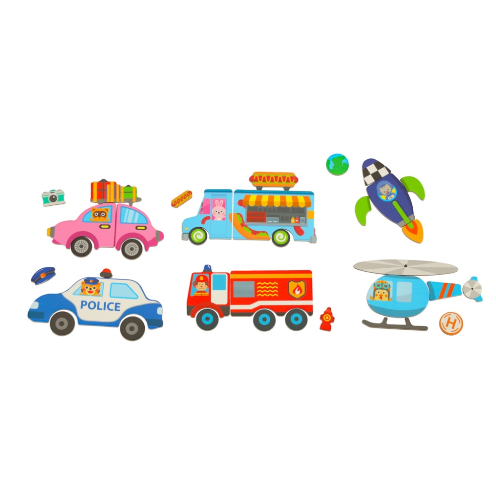 Magnetinė dėlionė Transporto priemonės-Žaislai, Dėlionės, Magnetinės dėlionės-e-vaikas