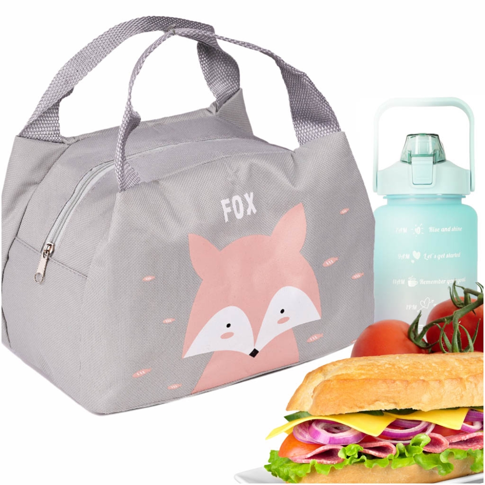 Termoizoliacinis pusryčių / pietų krepšelis Fox pink-Maitinimui, Termo krepšiai-e-vaikas